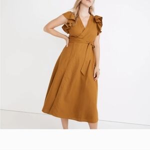 NWT Madewell Linen Wrap Dress